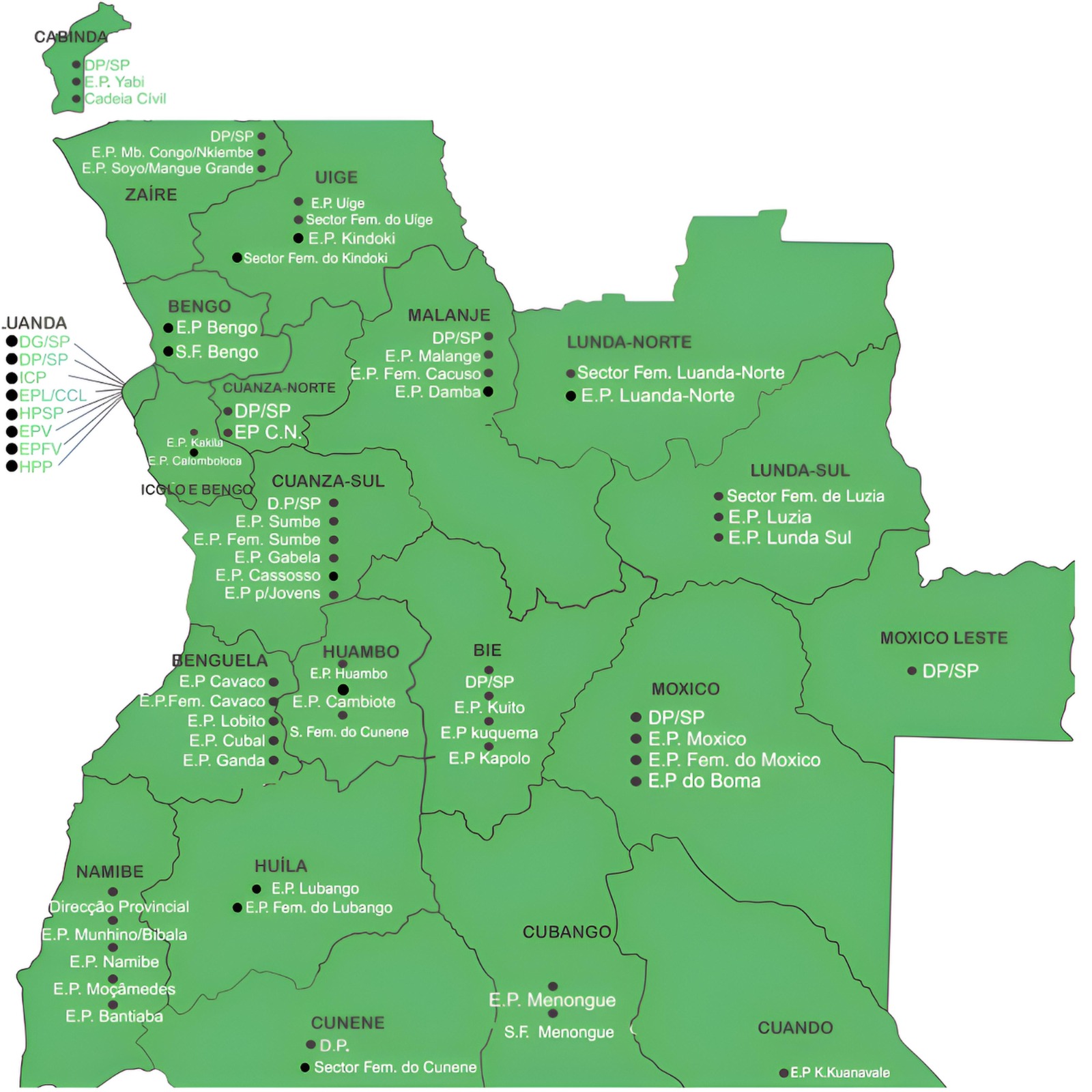 mapa do estabelecimentos